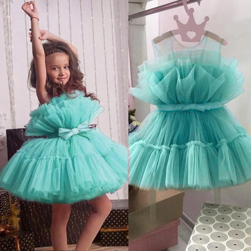 deanwangkt  Baby Clothes for Girls Toddler Kids Wedding Princess Gown Girl Elegant Birthday Dress Tulle Bridesmaid Evening Party Dresses - Deanwangkt