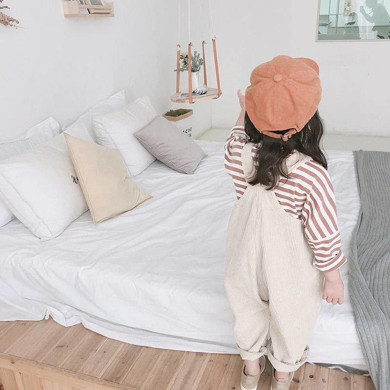 deanwangkt New Children Toddler Boys Kids Solid Overalls Suspender Trousers Casual Corduroy Baby Bib Pants Solid Outwear 9M-5T - Deanwangkt