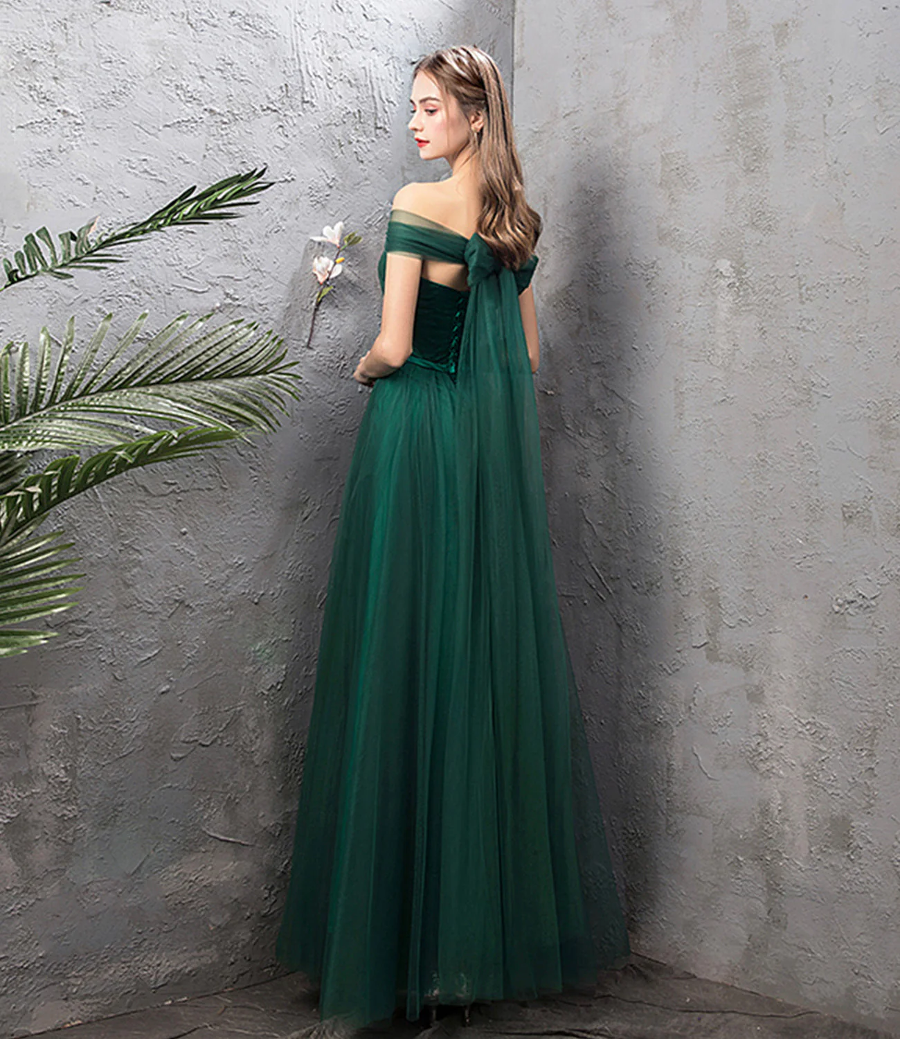 solvbao Green Tulle Long Prom Dresses, A-Line Evening Dresses - Deanwangkt