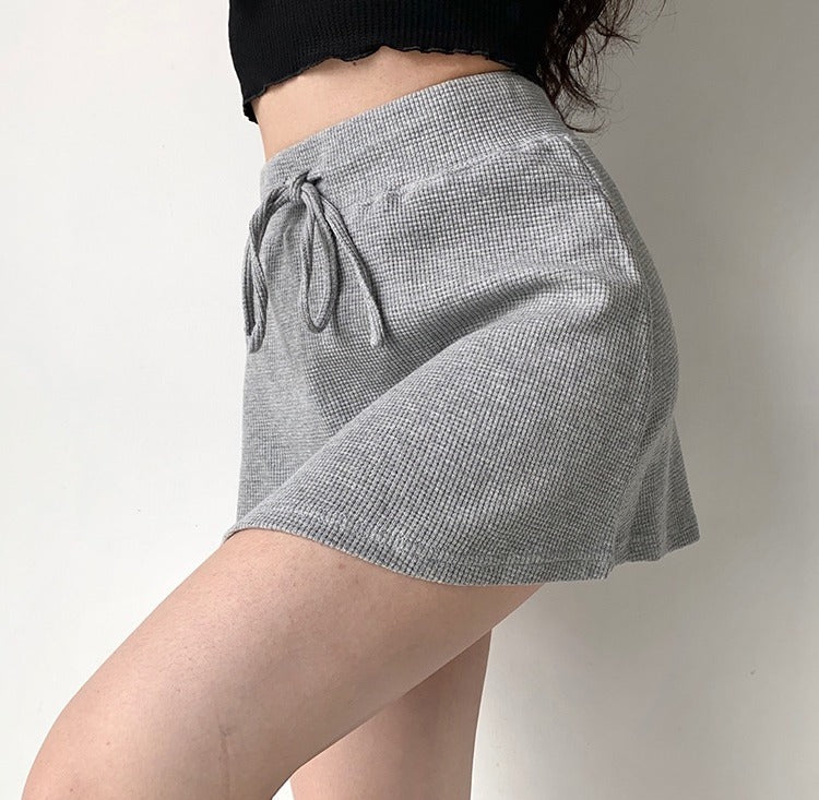deanwangkt - Waffle Drawstring Skirt - Deanwangkt