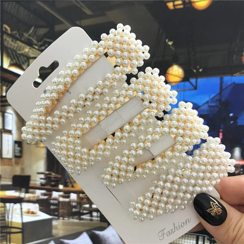 deanwangkt 6PCS Fashion Pearls Flower Chinese Hair Clips Pins For Girls Headwear Sweet Hairpins Hair Accessories Women - Deanwangkt