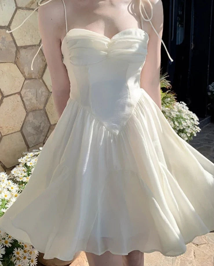 deanwangkt Summer Sexy Fairy Dress Women Sweet Elegant Backless Mini Dresses Korean Fashion High Waist Party Casual Dress New - Deanwangkt