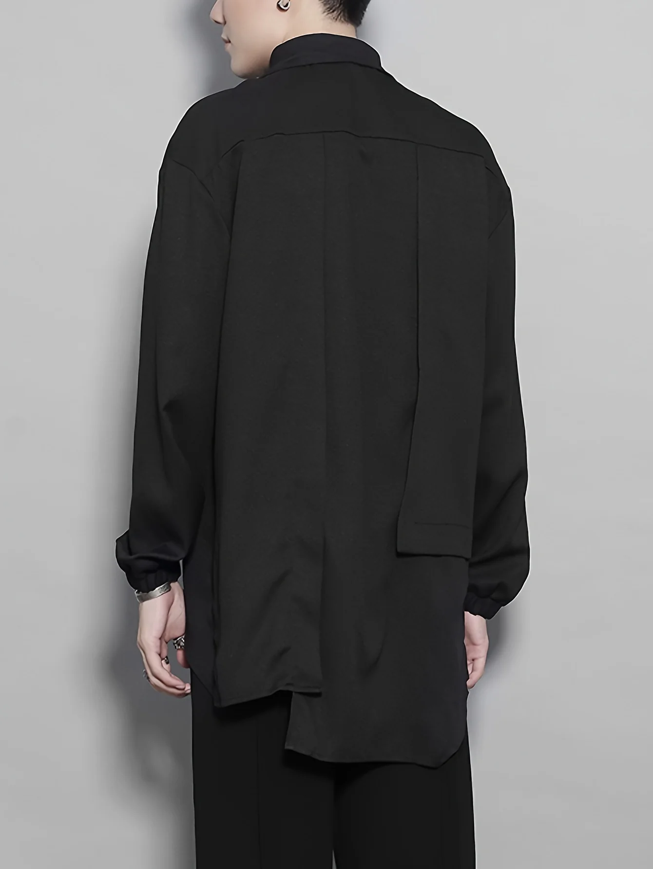 deanwangkt  Men's Solid Shirt Top Unique Collar Long Sleeve Closure Male Casual Cotton Blend Shirt For Men Daily Vacation Streetwear - Deanwangkt