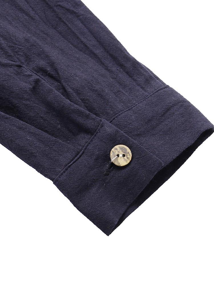 deanwangkt Women Button Down Baggy Blouse Casual Loose Asymmetric Shirt Dress - Deanwangkt