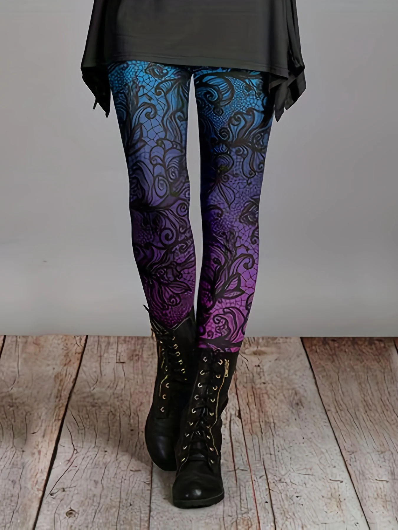 Floral Print Skinny Leggings, Casual Elastic Waist Stretchy Leggings, Women's Clothing - Deanwangkt