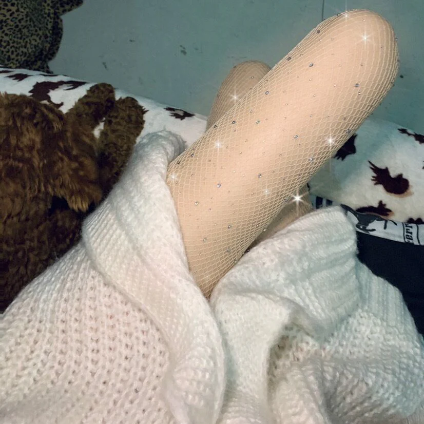 deanwangkt Ladies Pantyhose Black Mesh Stockings Sexy Fishnet Pantyhose Stockings Erotic Lingerie Women's Socks Seamless Nylon Pantyhose - Deanwangkt