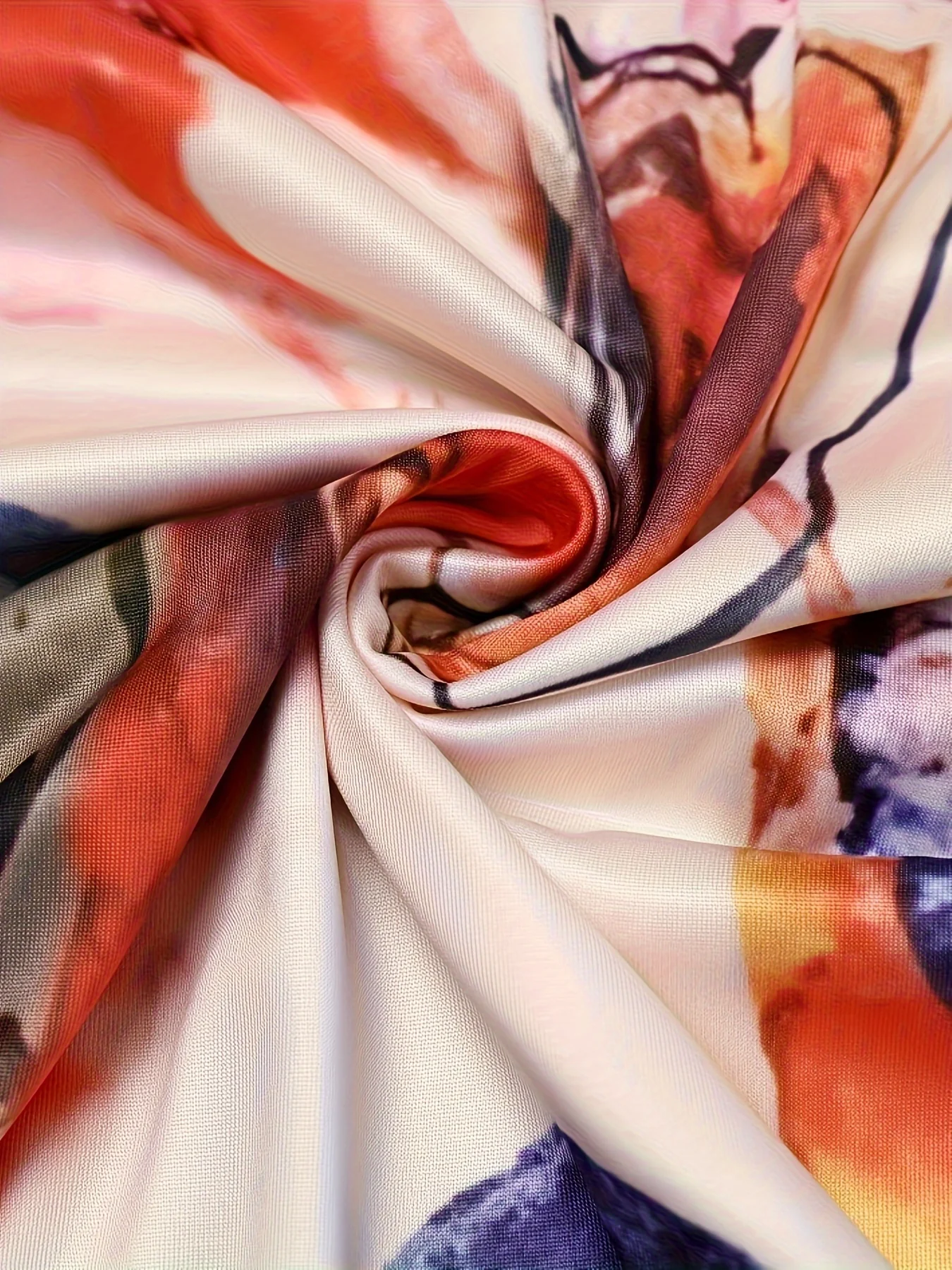 Plus Size Elegant Dress, Women's Plus Random Print Nipped Waist Bell Sleeve Round Neck Maxi Dress - Deanwangkt