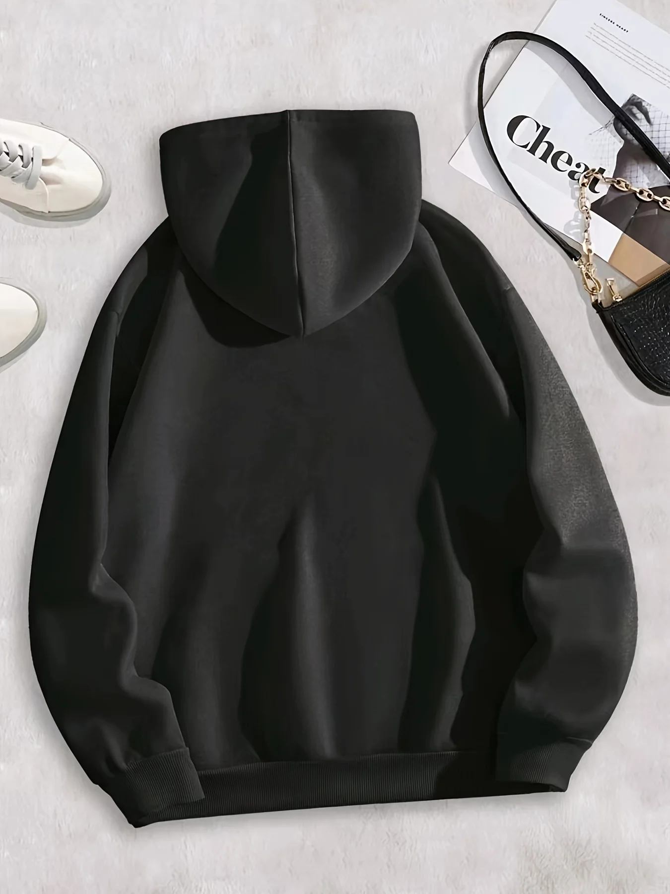 Letter Graphic Casual Hooded Sweatshirt, Drawstring Kangaroo Pockets Long Sleeves Sporty Hoodies, Women's Activewear - Deanwangkt