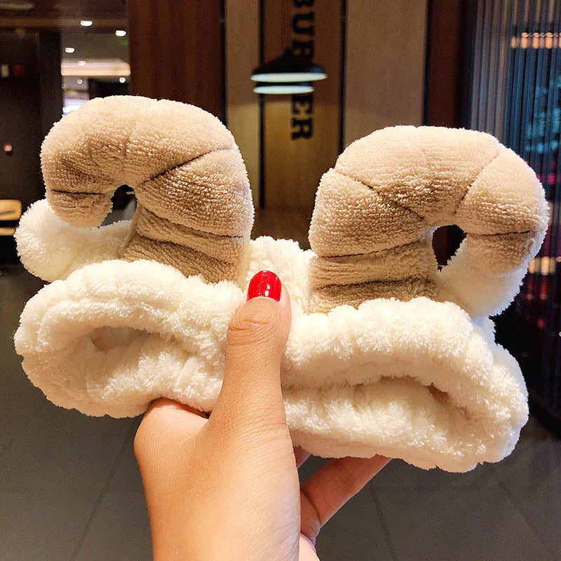 Wash Face Hair Holder Hairbands Soft Warm Coral Fleece Bow Animal Ears Headband For Women Girls Turban Fashion Hair Accessories - Deanwangkt