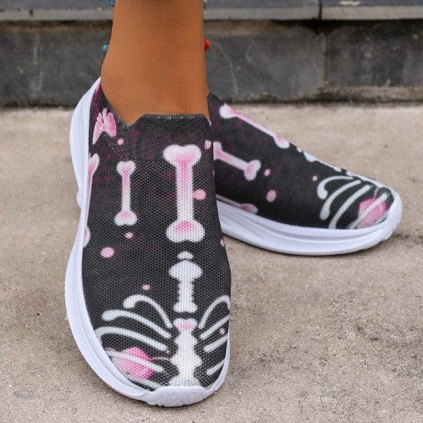deanwangkt - Purple Casual Patchwork Printing Round Comfortable Out Door Shoes - Deanwangkt