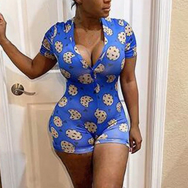 deanwangkt Women Sexy Sleepwear Cute Cartoon Print Short Set Pajamas Spicy Pepper Sweet Short Sleeve T Shirts Shorts Summer Pijama - Deanwangkt