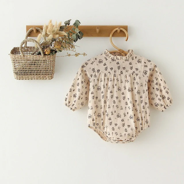 Baby Girl Rompers for 0-24M Long Sleeve Romper Jumpsuits One-piece New Fashion 100% Organic Cotton Newborn Baby Girl Clothes - Deanwangkt