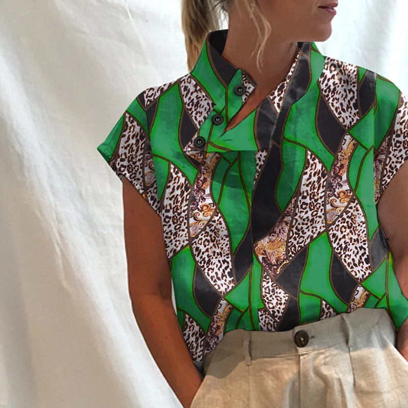 deanwangkt Fashion Women Blusas Cotton Linen  Summer Short Sleeve Blouses Oversized White Shirts Casual Loose Solid Tunic Tops - Deanwangkt