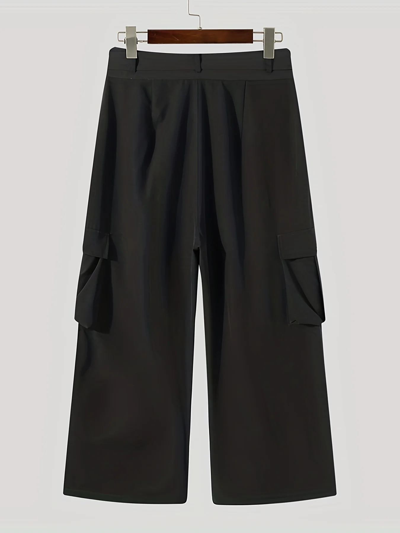 Plus Size Men's Pants Loose Joggers Pockets Streetwear Loose Wide Leg Trousers With Belt - Deanwangkt