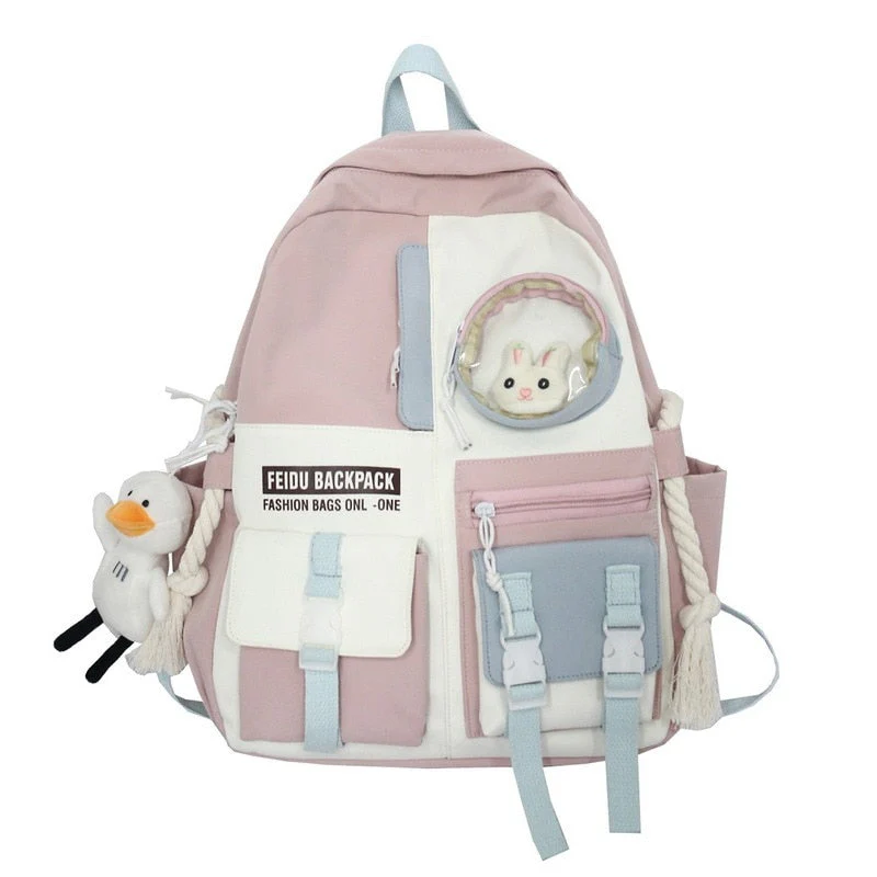 deanwangkt  Buckle Badge Women's Backpack - Deanwangkt