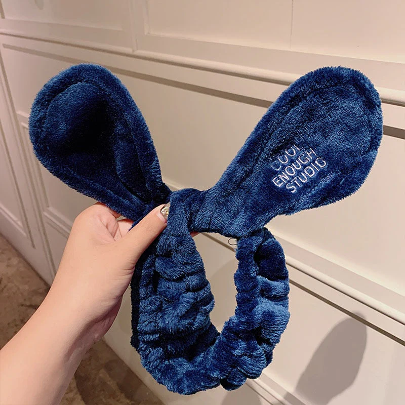 Wash Face Hair Holder Hairbands Soft Warm Coral Fleece Bow Animal Ears Headband For Women Girls Turban Fashion Hair Accessories - Deanwangkt