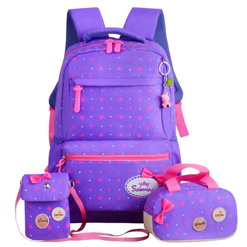 deanwangkt 3pcs/set Printing School Bags Backpacks Schoolbag Fashion Kids Lovely Backpack For Children Girls School bag Student Mochila sac - Deanwangkt