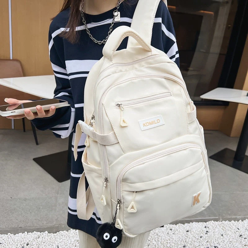 BACK TO SCHOOL   Fashion Teenager Waterproof Bookbag for High School Girls Boys School Bag Nylon Black Backpack Women Laptop Mochila - Deanwangkt