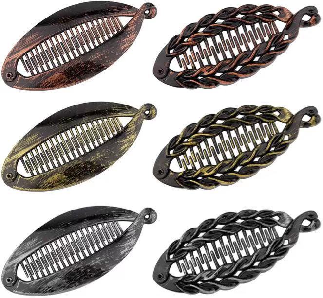 deanwangkt Fish clip set-Banana hair clips Fish hairpin combs Fashion combs Hot style Ponytail Banana clip hair combs Flat clamp for women - Deanwangkt