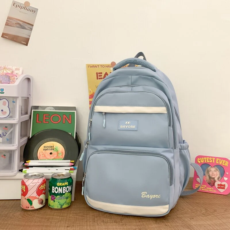 BACK TO SCHOOL   Fashion Waterproof Nylon Rucksack for Teenage Girl Backpack Bookbag High School Schoolbag Black Mochila Women Shoulder - Deanwangkt