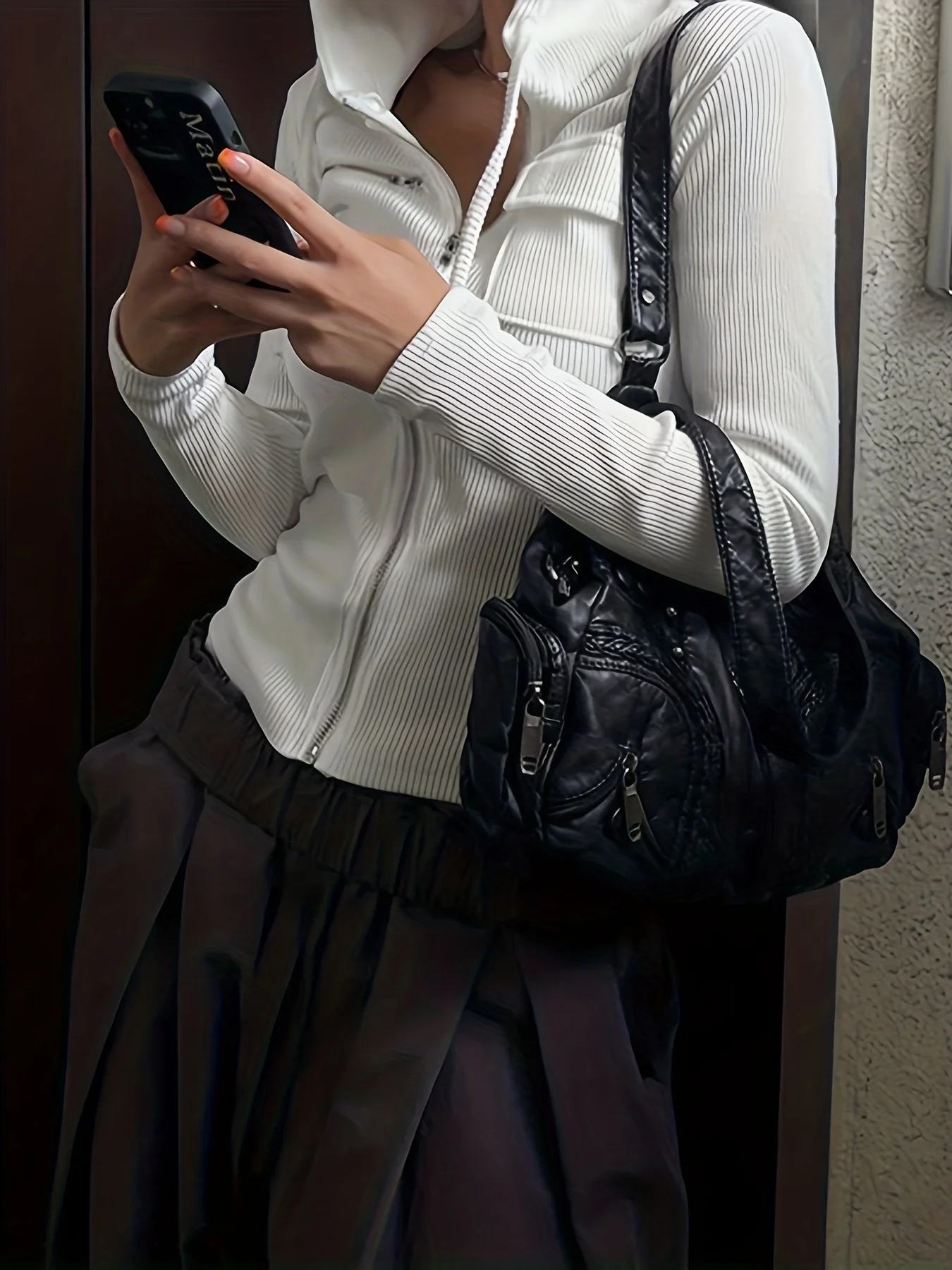 Zip Up Crop Slim Hoodie, Casual Long Sleeve Drawstring Hoodies Sweatshirt, Women's Clothing - Deanwangkt