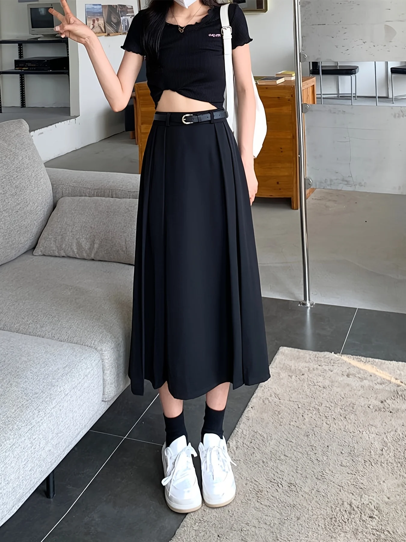 Pleated High Waist Skirt, Elegant Skirt For Spring & Summer, Women's Clothing - Deanwangkt