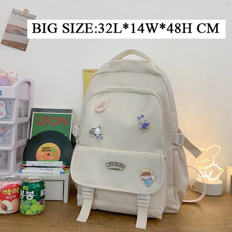 Back to school  Cute Girl Waterproof Backpack Fashion Travel Women Mochila Rucksack Nylon Bookbag for Teens Schoolbag Black Laptop Bag - Deanwangkt