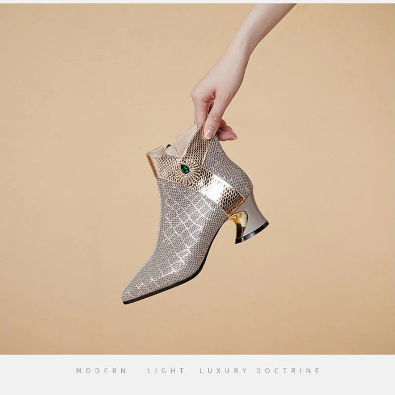 deanwangkt  New Women's Fashion Comfortable Single Boots Women's Pointed Low Heel Boots Short Boots Simple Warm Fashion Boots - Deanwangkt