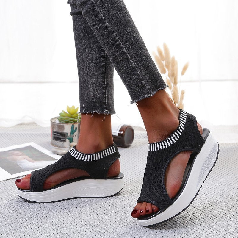 deanwangkt Plus Size Sandals Women  Fashion Casual Platform Sandals Women Shoes Comfort Summer Soft Sport Sandals Breathable Sneakers - Deanwangkt