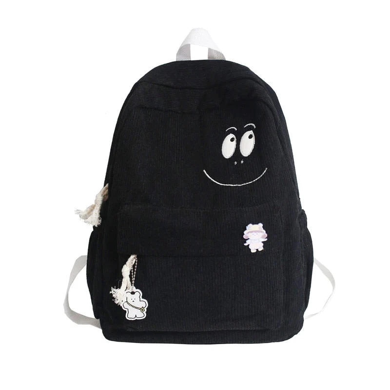 deanwangkt New Female Kawaii Corduroy Laptop College Backpack Trendy Girl Green Cool Cute Bag Fashion Women School Bag Lady Travel Backpack - Deanwangkt
