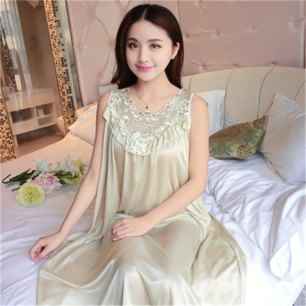 deanwangkt Hot Women Night Gowns Sleepwear Nightwear Long Sleeping Dress Luxury Nightgown Women Casual Night Dress Ladies Home Dressing - Deanwangkt