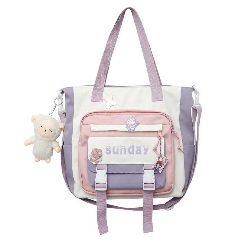 Back to school  Fashion Cute Teens Bookbag Nylon Waterproof Women Backpack Travel Mochila Kawaii Schoolbag for Girls Set Bag Rucksack - Deanwangkt