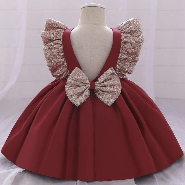 Infant Baby Girl Dresses Girl Ball Gown Tutu Princess Dress Sequin Bow Baby Girl Dress 1st Birthday Wedding Party Dress - Deanwangkt