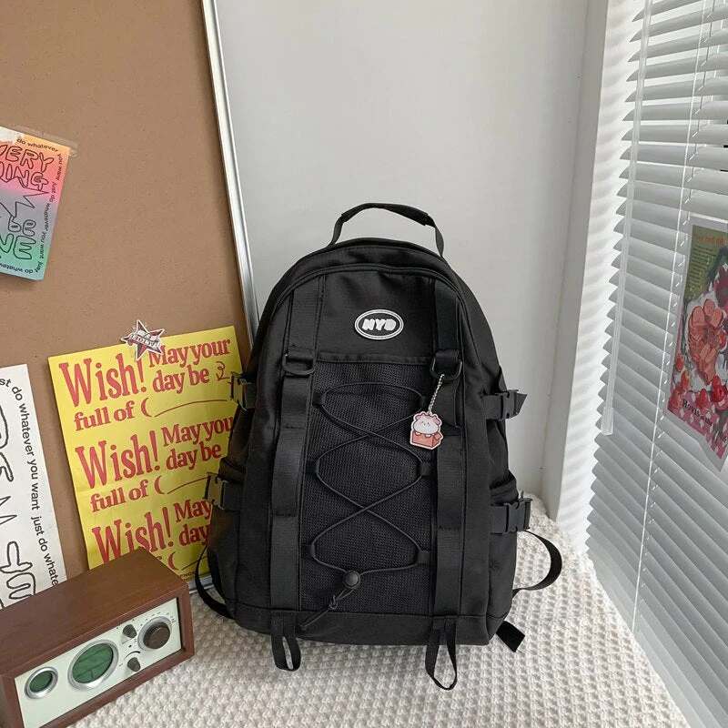 BACK TO SCHOOL   Fashion Teens Kawaii Bookbag Women Bag Mochila for Girls High School Schoolbag Boy Black Backpack Cute Travel Rucksack - Deanwangkt