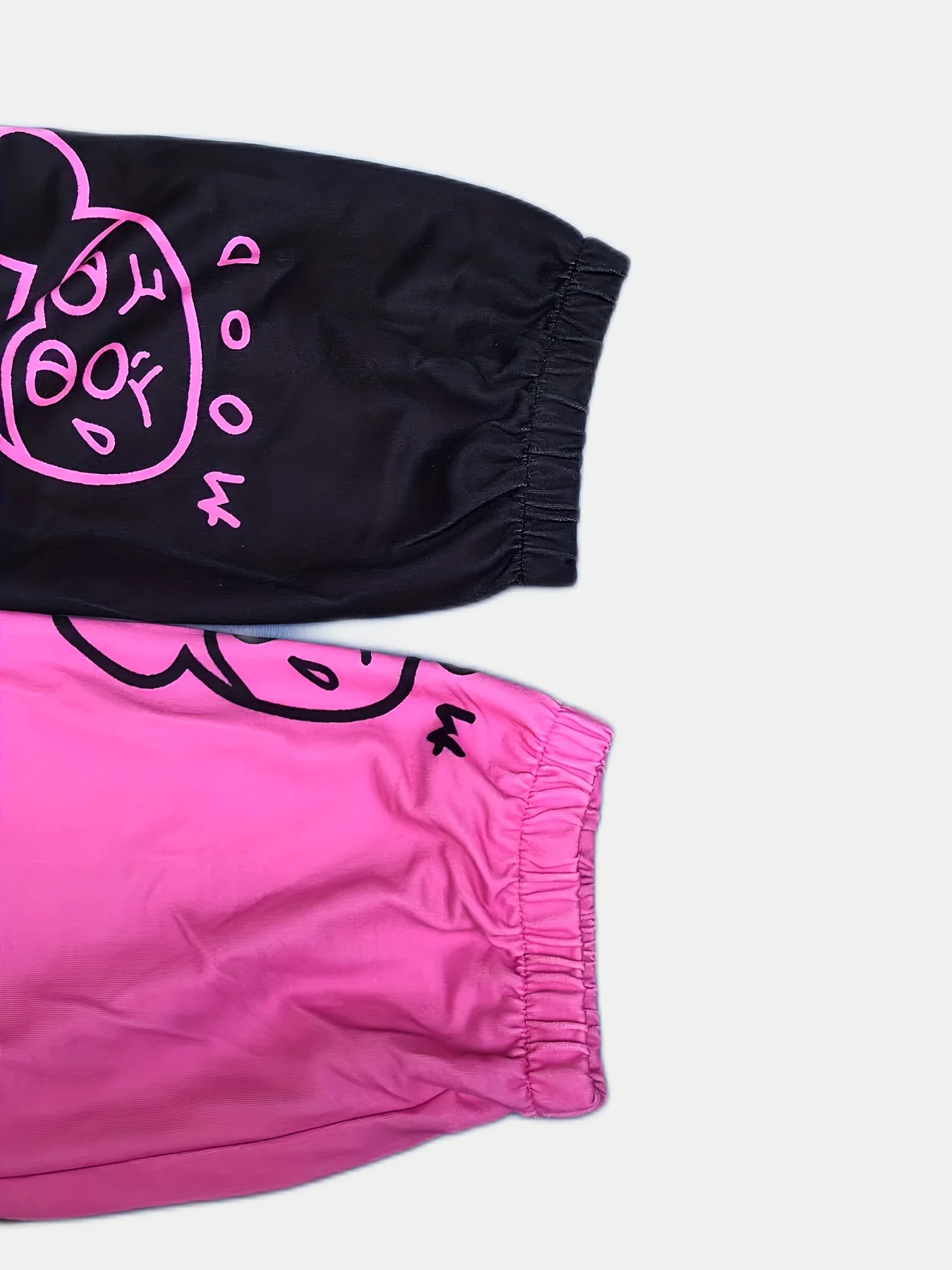 deanwangkt-1  Two Tone Letter Print Casual Sports Pants, Elastic Waist Slight Stretch Loose Fit Jogging Sweatpants, Women's Athleisure - Deanwangkt