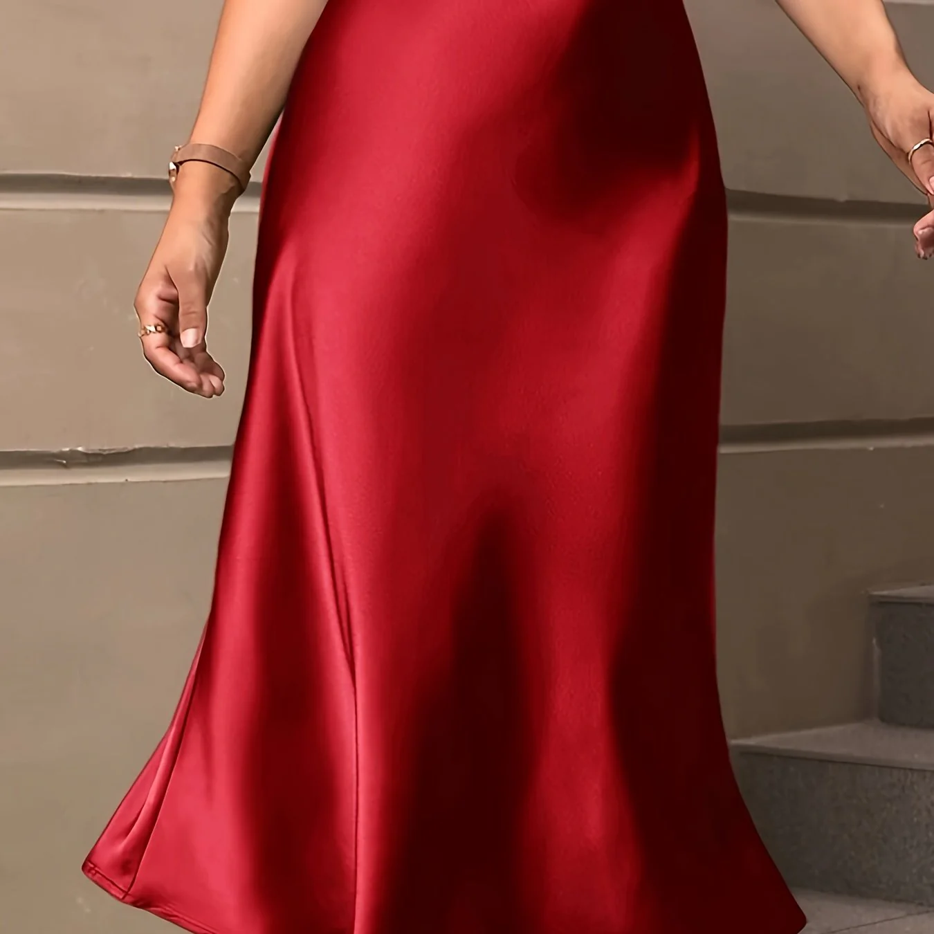 deanwangkt-1 Solid High Waist Bodycon Skirt, Elegant Ruffle Hem Midi Skirt, Women's Clothing - Deanwangkt