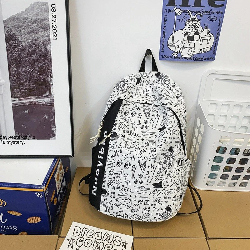 Back to school  Fashion Large Bookbag for Girls Boys Schoolbag High Capacity Teenagers Backpack Laptop Rucksack Women Travel Mochila - Deanwangkt