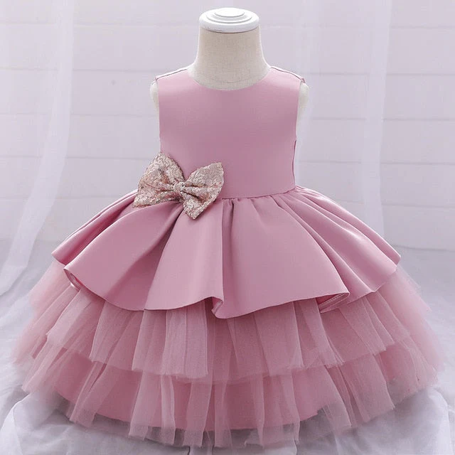 Infant Baby Girl Dresses Girl Ball Gown Tutu Princess Dress Sequin Bow Baby Girl Dress 1st Birthday Wedding Party Dress - Deanwangkt