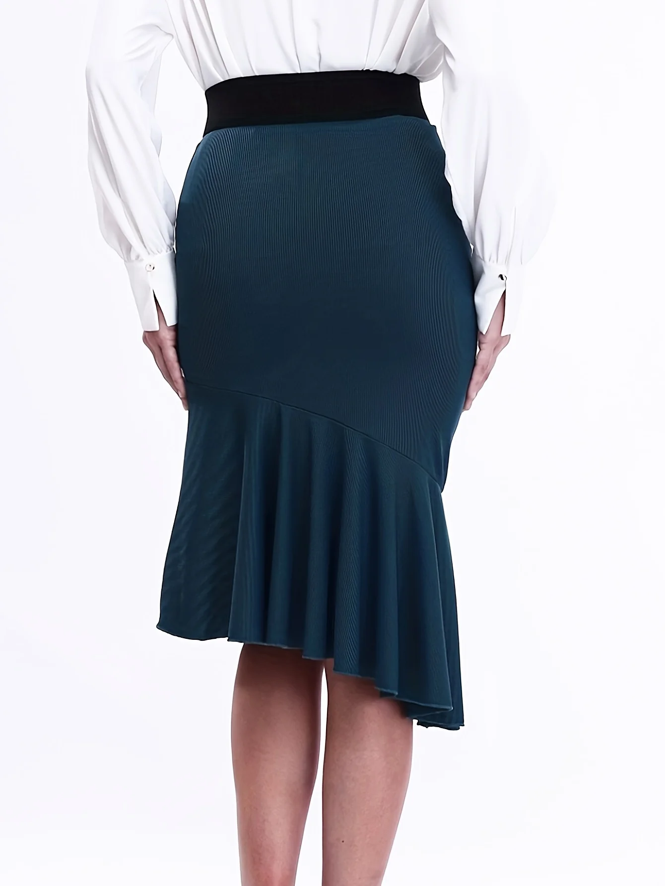 Solid Slim High Waist Skirt, Elegant Asymmetrical Mermaid Skirt, Women's Clothing - Deanwangkt