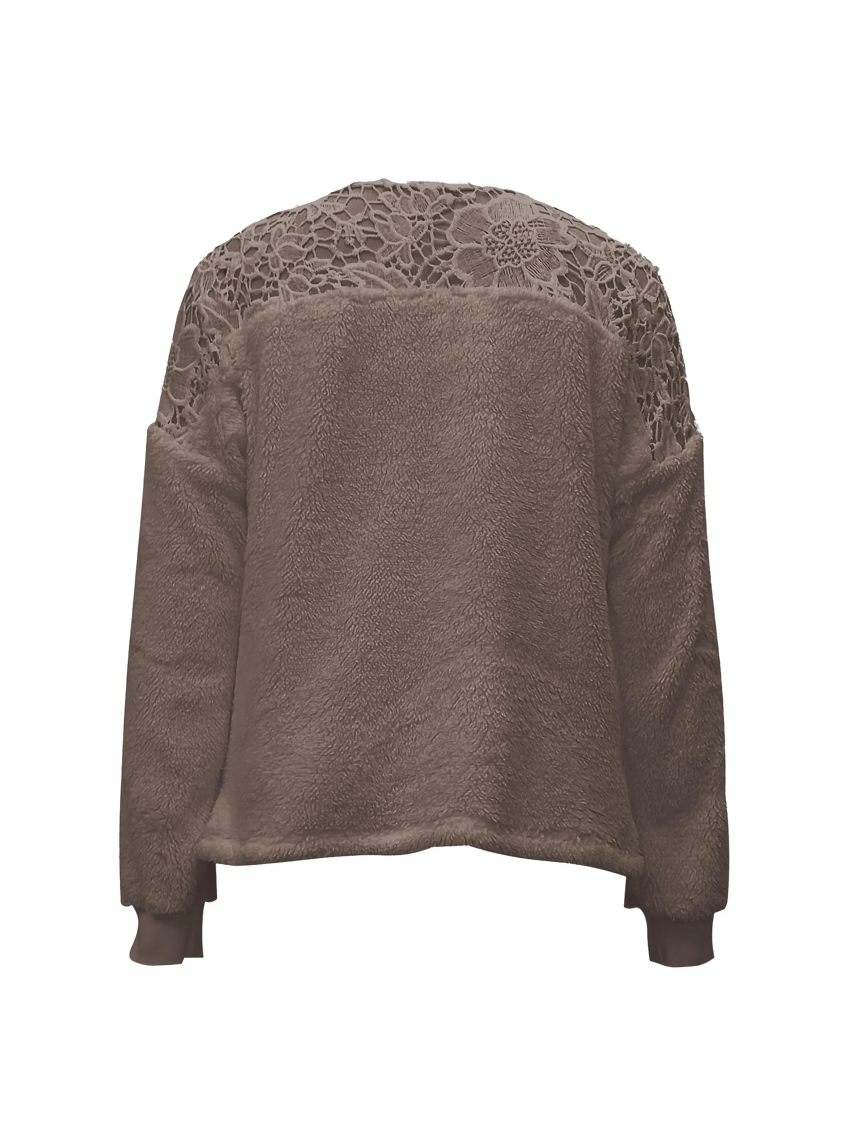 Cutout Lace Stitching T-Shirt, Casual Long Sleeve Top For Spring & Fall, Women's Clothing - Deanwangkt