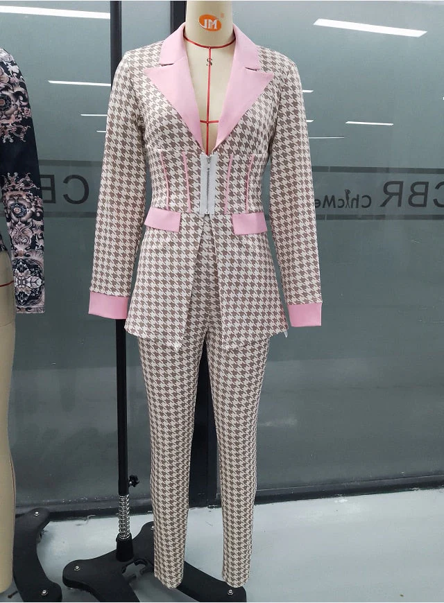 deanwangkt Office Casual Coat and Trousers, Spring and Autumn, New in  Two Piece Women's Green Fruit Collar Suit - Deanwangkt