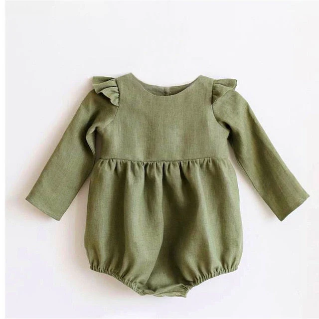 Baby Girl Rompers for 0-24M Long Sleeve Romper Jumpsuits One-piece New Fashion 100% Organic Cotton Newborn Baby Girl Clothes - Deanwangkt