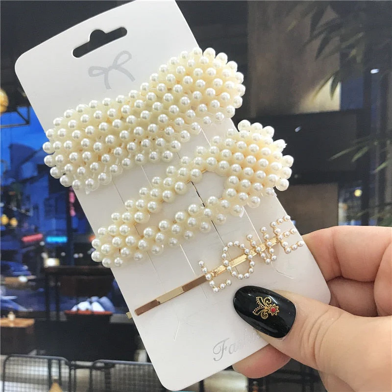 deanwangkt 6PCS Fashion Pearls Flower Chinese Hair Clips Pins For Girls Headwear Sweet Hairpins Hair Accessories Women - Deanwangkt