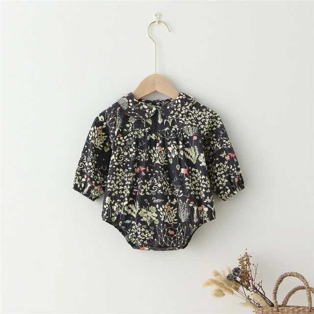 Baby Girl Rompers for 0-24M Long Sleeve Romper Jumpsuits One-piece New Fashion 100% Organic Cotton Newborn Baby Girl Clothes - Deanwangkt