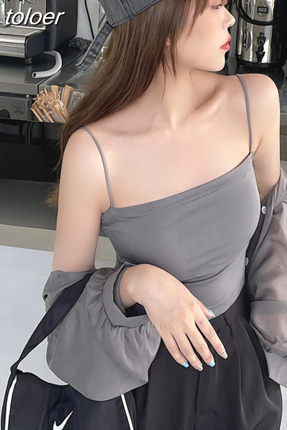 deanwangkt Fashion Women Holiday Beach Shirts See Through Chiffon Blouse Tops Sun Protection Clothes Long Sleeve Blusas New 22209 - Deanwangkt