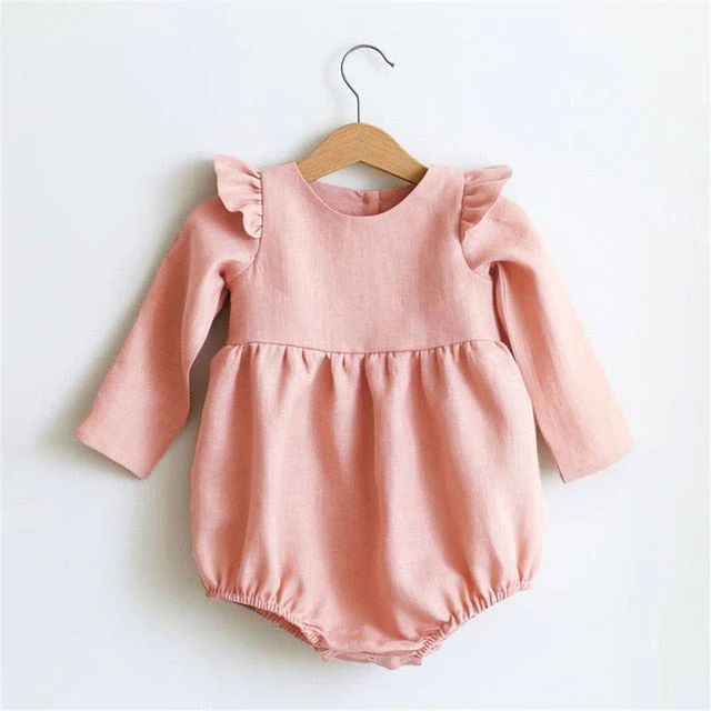 Baby Girl Rompers for 0-24M Long Sleeve Romper Jumpsuits One-piece New Fashion 100% Organic Cotton Newborn Baby Girl Clothes - Deanwangkt