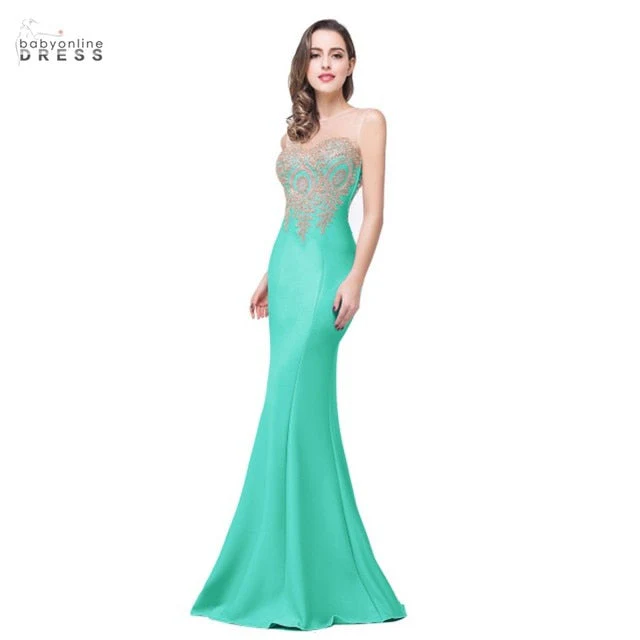 Sexy Backless Appliques Burgundy Mermaid Lace Long Prom Dresses  Royal Blue Black Evening Party Dress Vestido de Festa Longo - Deanwangkt