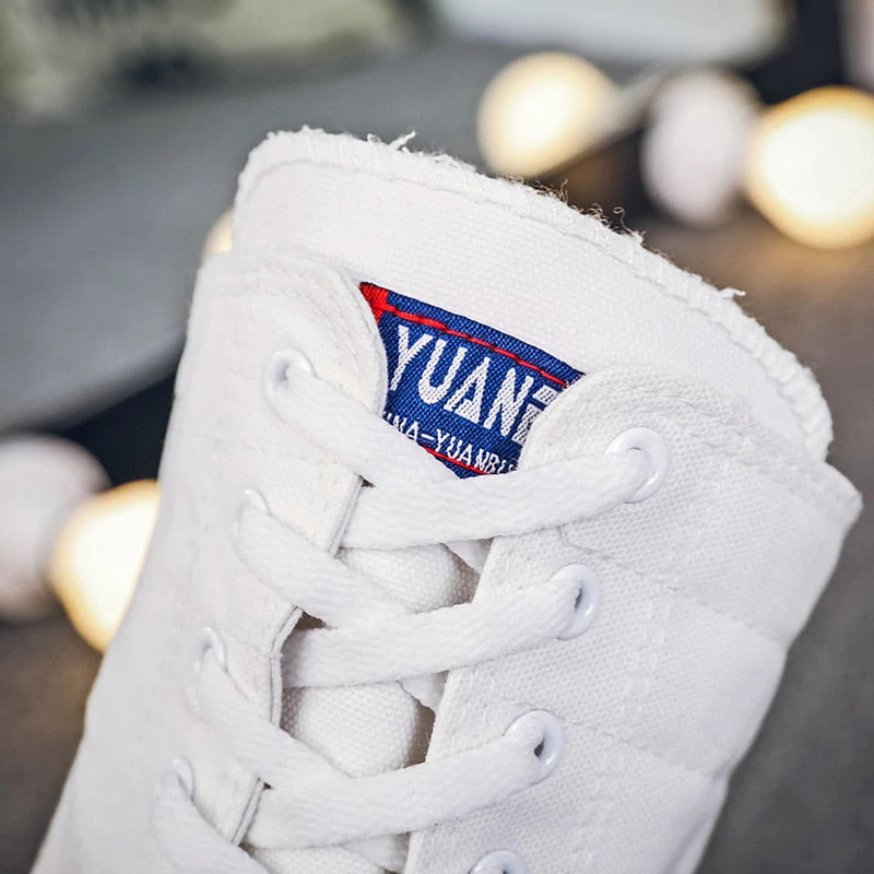 DEANWANGKT  Spring Autumn Women Shoes Canvas Casual High Top Shoes Long Boots Lace-Up Zipper Comfortable Flat Boots Sneakers Size 34-43 - Deanwangkt