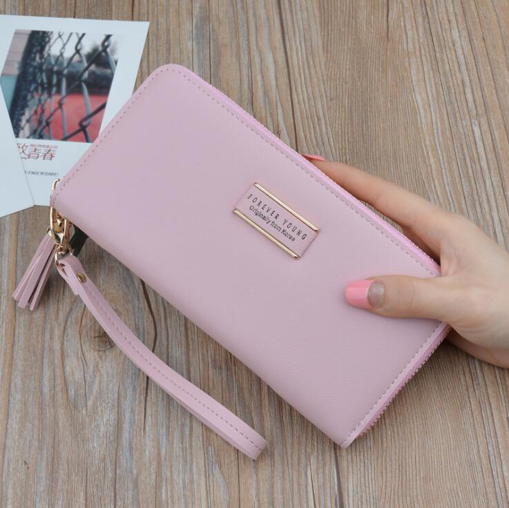 deanwangkt  BACK TO COLLEGE    Designer Brand Clutch Wallet Large Capacity Card Holder Money Bag Female Purse Ladies Tassel Wristband Carteira - Deanwangkt