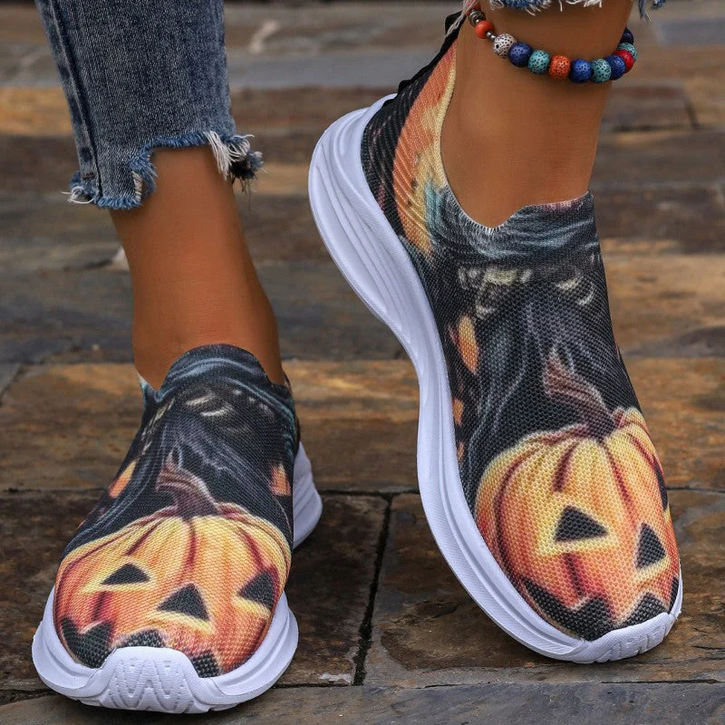 deanwangkt - Yellow Casual Sportswear Daily Patchwork Printing Round Comfortable Shoes - Deanwangkt